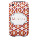 Retro Star Flowers in Tangerine & Magenta iPhone3G casemate cases