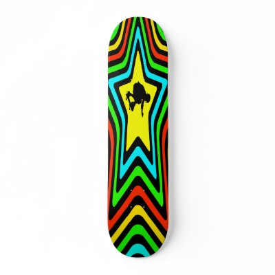 RETRO STAR PATTERN SKATE BOARDS by dgpaulart