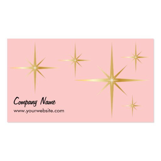 Retro Starburst Business Card - Pink (back side)