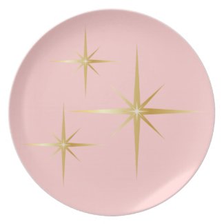 Retro Starburst Pink Dinner Plate