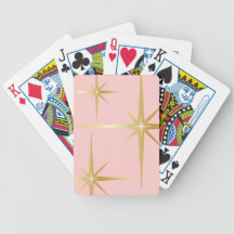 Retro Starburst Pink Playing Cards