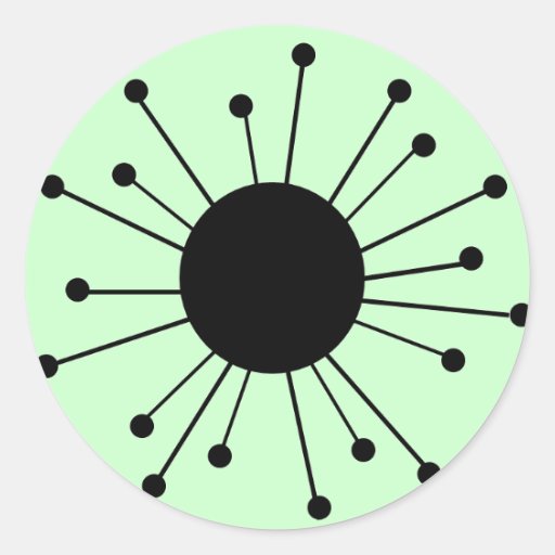 Retro Starburst Stickers | Zazzle