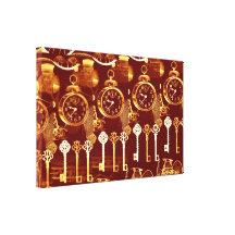 Retro Steampunk Time Travel Concept Wrapped Canvas Canvas Print