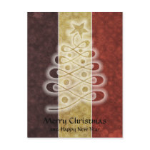 Retro Schablonen-Weihnachtsbaum-Postkarte postkarten