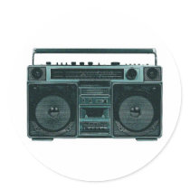 retro stereo sticker
