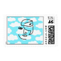 Retro Stewardess Face in the Sky postage
