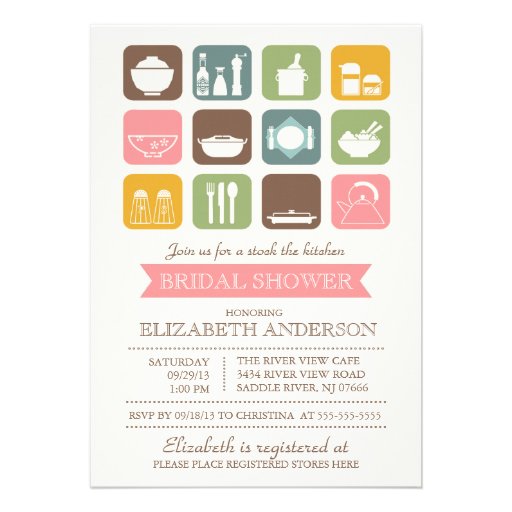 Retro Stock the Kitchen Bridal Shower Invitation