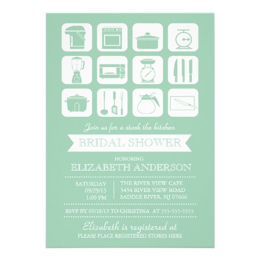 Retro Stock the Kitchen Bridal Shower Invitation