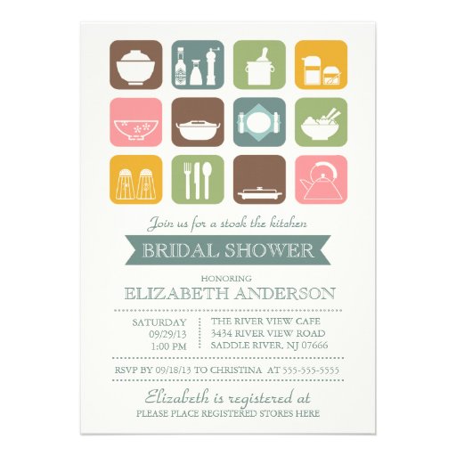 Retro Stock the Kitchen Bridal Shower Invitation