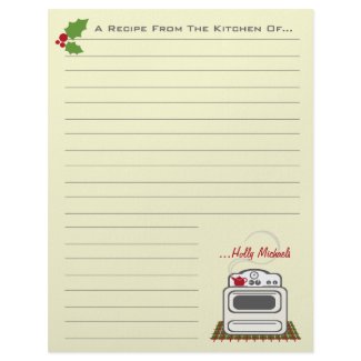 Retro Stove Christmas Kitchen Recipe Paper letterhead