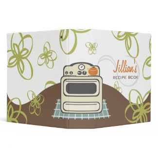 Retro Stove / Modern Kitchen Recipe Book 3 Ring Binders