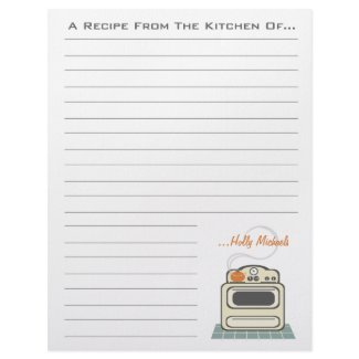 Retro Stove Modern Kitchen Recipe Paper letterhead