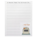 Retro Stove Modern Kitchen Recipe Paper Customized Letterhead