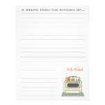 Retro Stove Modern Kitchen Recipe Paper Customized Letterhead