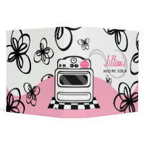 Retro Stove / Modern Pink Kitchen Recipe Book 3 Ring Binders
