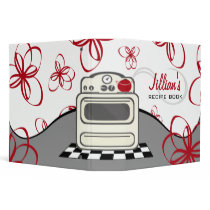 Retro Stove / Modern Red Kitchen Recipe Book Vinyl Binder