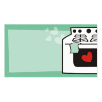 retro stove oven chef baker business card
