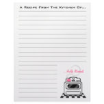 Retro Stove Pink Kitchen Recipe Paper Custom Letterhead