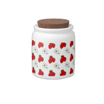 Retro Strawberry and Flowers Pattern candy jars