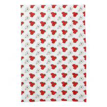 Retro Strawberry and Flowers Pattern kitchen towels