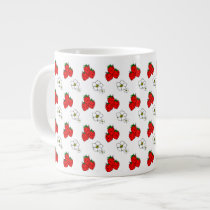 Retro Strawberry and Flowers Pattern mugs