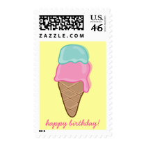Retro Strawberry and Mint Ice-Cream Postage postage by fat_fa_tin Retro Strawberry and Mint Ice-Cream Postage postage
