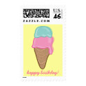 Retro Strawberry and Mint Ice-Cream Postage stamp