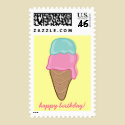 Retro Strawberry and Mint Ice-Cream Postage postage