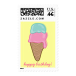 Retro Strawberry and Mint Ice-Cream Postage postage