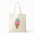Retro Strawberry + Mint Ice-Cream Custom Tote Bag