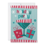 Retro Stripe Custom Holiday Invitation