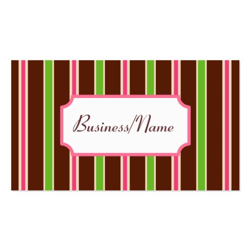 Retro Striped Business Card (front side)