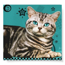 retro striped cat posters