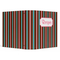 Retro Striped Recipe Binder