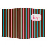 Retro Striped Recipe Binder