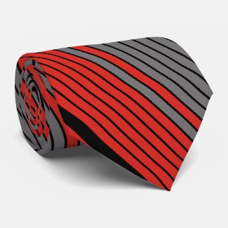 Retro striped red, grey, black ties