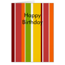 Retro Stripes Birthday Card cards