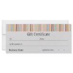 Retro Stripes Bright Gift Certificate Custom Rack Cards