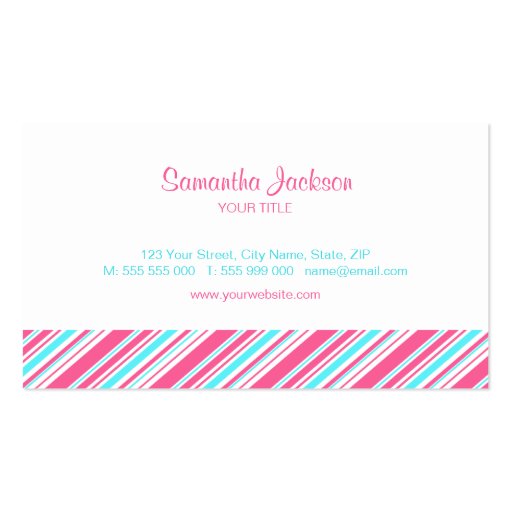 Retro Stripes business card (front side)