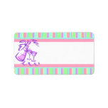 Retro Stripes Champagne Bottle for Parties Address Label