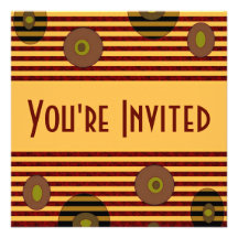 Retro stripes circles announcement