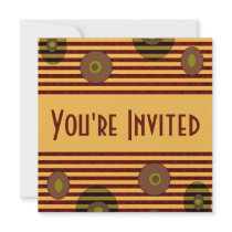 Retro stripes circles invitations