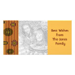 Retro stripes circles photo cards