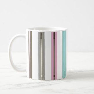 Retro Stripes Classic White Coffee Mugs