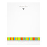 Retro stripes - colorful, aqua accent custom letterhead