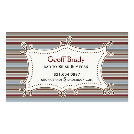 Retro Stripes Daddy Card Business Card Template