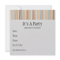 Retro Stripes Invitation by Pen_And_Ink Retro Stripes Invitation