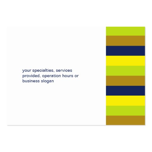 Retro stripes navy creative professional large business card template (back side)