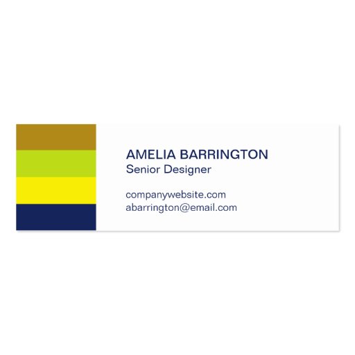 Retro stripes navy creative professional small business cards (front side)