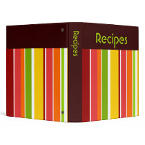Retro Stripes Recipe Binder binders